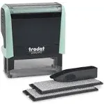 Printy 4913 Self Inking Pastel Green DIY Stamp Kit with Black Ink – 5 Lines, ...