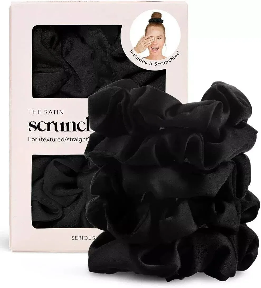 Kitsch Satin Sleep Scrunchies Black