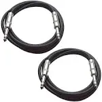 Seismic Audio Speakers TRS male ¼” to TRS male ¼” Patch Cable, 6 Foot Balanced Cord, Pack of 2, Black