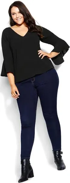 City Chic Women's Plus Size Bell Sleeve Top