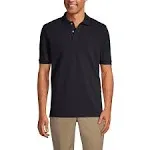 Lands' End Men's School Uniform Short Sleeve Mesh Polo Shirt - Black