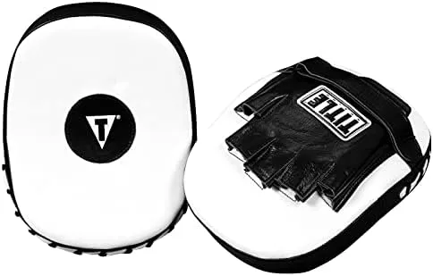 Title Boxing Cobra Leather Punch Mitts - Black/White