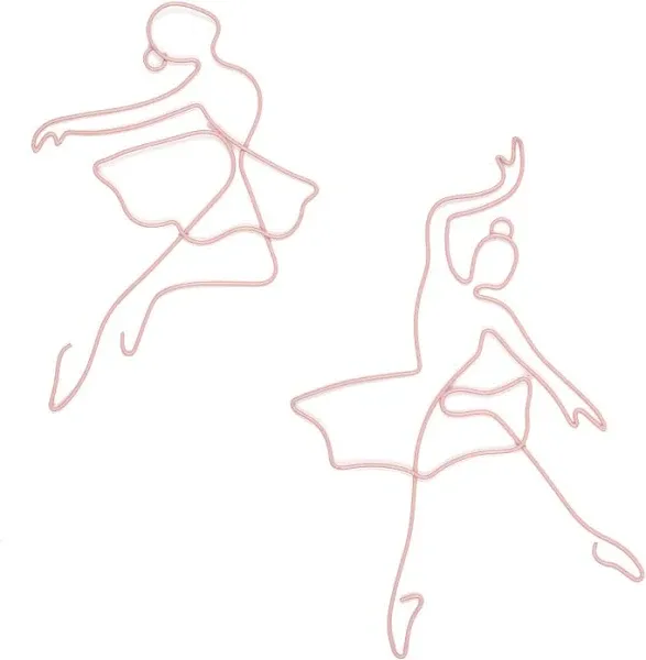 Lambs & Ivy Ballerina Baby 2-Piece Pink Ballet Dancers Wire Wall Decor