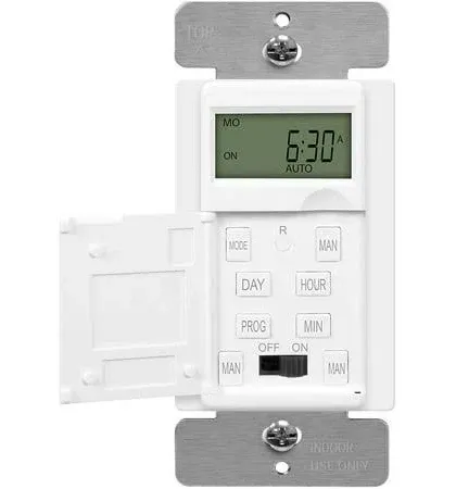 Enerlites HET01-H1-W 7-Day Astronomic In-Wall Programmable Timer