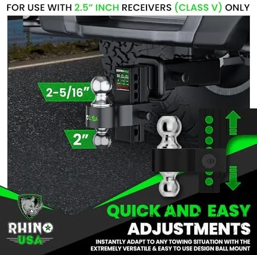 Rhino USA Adjustable Drop Hitch