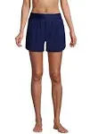 Lands' End Women's Curvy Fit 5" Quick Dry Swim Shorts with Panty - 18 - Deep Sea Navy