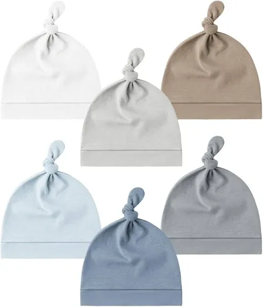 Konssy 8 Pack Baby Newborn Hats Set Knot Beanie Hats Soft for Infant Baby Girls Boys Caps