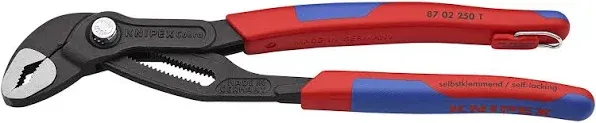 KNIPEX Cobra Water Pump Pliers-Tethere<wbr/>d Att,7.25-Inch Comfort Grip, Tether Point