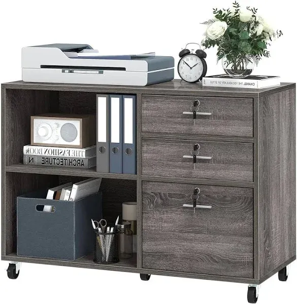 YITAHOME 3 Drawer Mobile Lateral Filing Cabinet