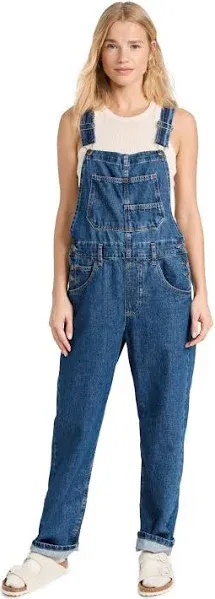 Free People Women's Denim Ziggy Overalls