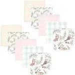 Hudson Baby Infant Girl Flannel Washcloths, Girl Woodland Pals 10pk, One Size