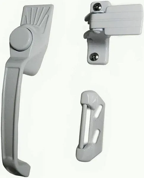 Barton Kramer 4 in. Powder Coated White Aluminum Patio Door Handle Set