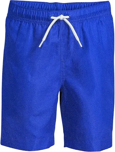 Lands' End Boys Husky Solid Volley Swim Trunks