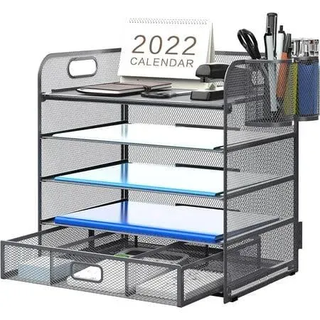 adamsbargainshop 5 Trays Paper Organizer