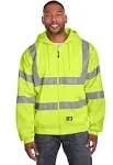 Berne Men S Hi Vis Class 3 Lined Hooded Sweatshirt Yellow-XL