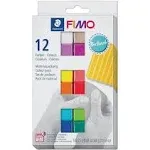 Staedtler 8023 C12-2 Fimo Soft Oven Hardening Modelling Clay 12 x 25 G Blocks - Brilliant Colours