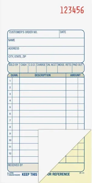 Adams Carbonless 2-Part Sales Book