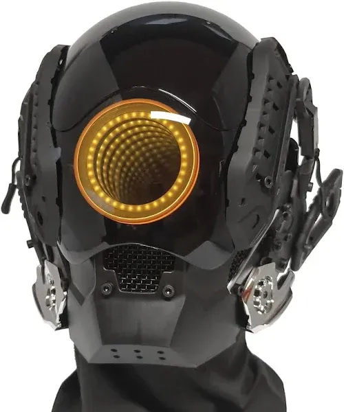 Cyberpunk Mask Helmet with Infinity Mirror Lights