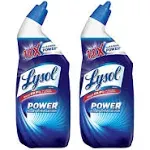 Lysol Power Toilet Bowl Cleaner Gel Disinfects Stain Remover 24 Ounce, 2 Pack