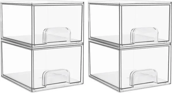 Tall Stackable Makeup Storage Drawers Vtopmart 4 Pack Acrylic Bathroom