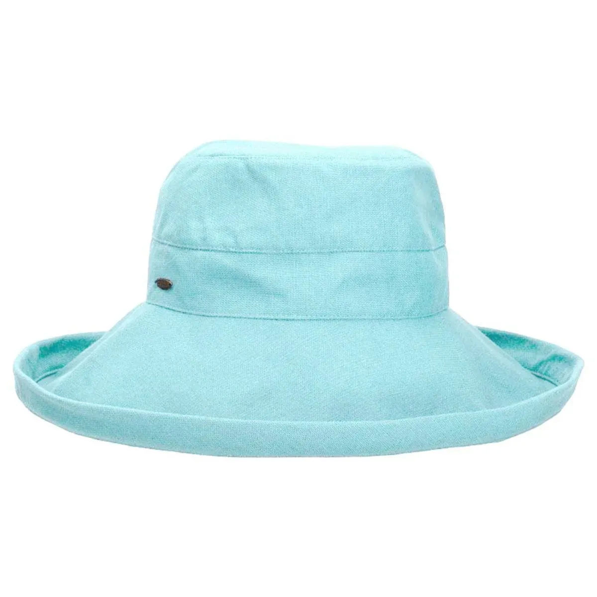 Scala Big Brim Cotton Sun Hat (Aqua) Caps