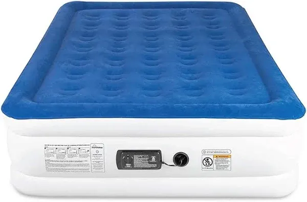 SoundAsleep Dream Series Luxury Air Mattress with Full, Blue Top / Beige Body 