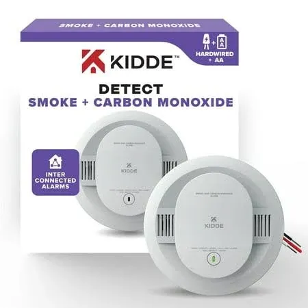 Kidde Hardwired Combination Smoke & Carbon Monoxide Detector with AA Battery Backup