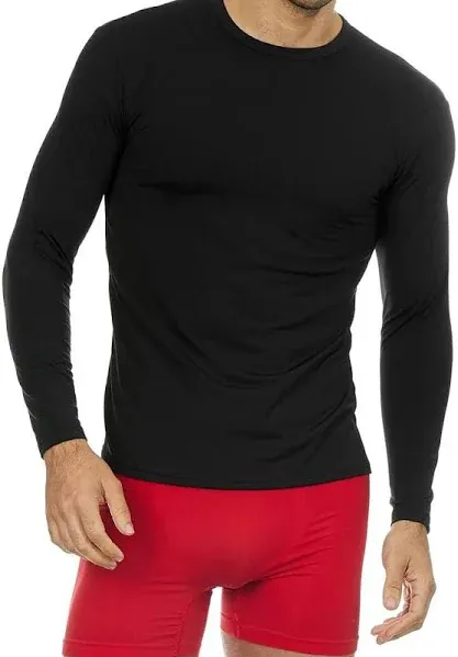 Thermajohn Thermal Shirts for Men Long Sleeve Thermal Compression Shirts for Men Base Layer Cold Weather (Black, Medium)