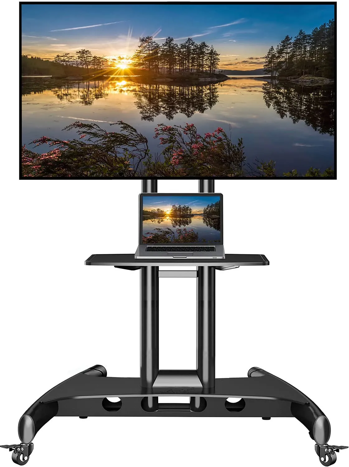 NB North Bayou Mobile TV Cart Rooling TV Stand with Wheels for 32 to 75 Inch ...