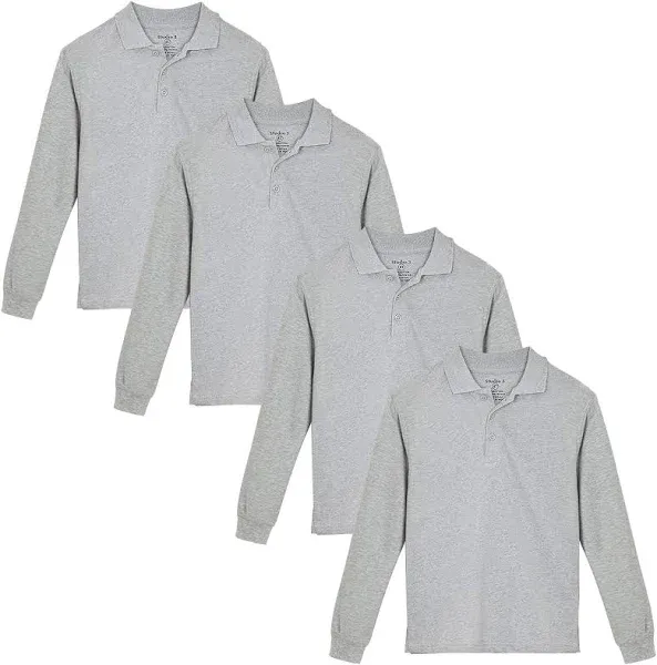 Studio 3 Boy's 4-Pack Long Sleeve Pique Polo Shirts