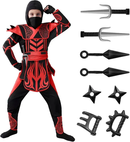 Spooktacular Creations Child Boy Red Black Ninja Costume