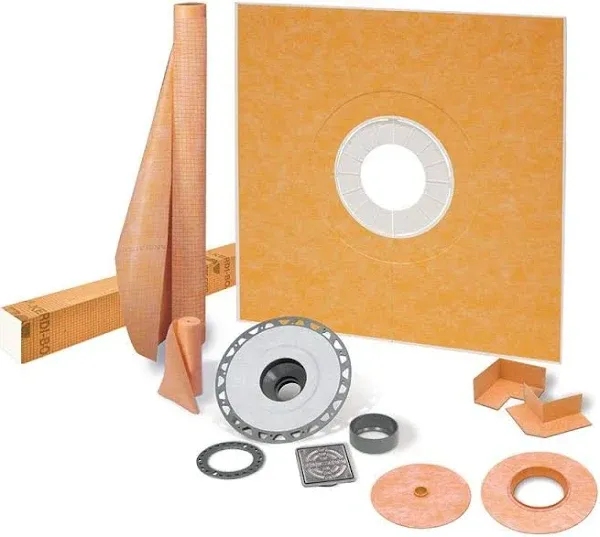 Kerdi-Shower Kit 38&#034; X60&#034;, Offset PVC Flange