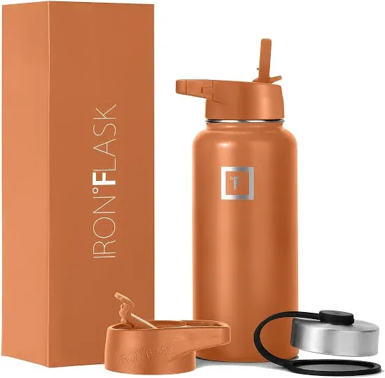 Iron Flask Sports Water Bottle 3 Lids Leak Proof