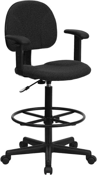 BizChair Black Fabric Drafting Chair (Cylinders: 22.5"-27" H, 26"-30.5" H)