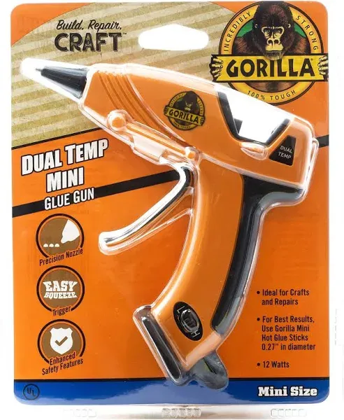 Gorilla Dual Temp Mini Hot Glue Gun Brand New Factory Sealed Nice! V