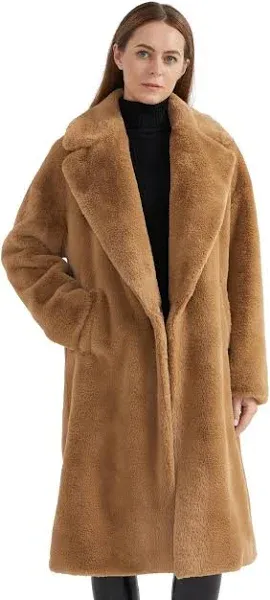 Orolay Women's Mid-Length Faux Fur Sherpa Teddy Coat