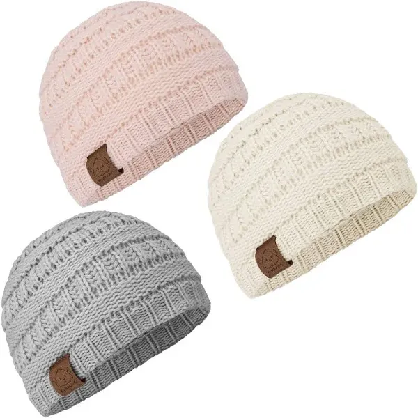 Keababies 3pk Warmzy Baby Beanies, Baby Winter Hats, Newborn, Infant, Toddler, Boy, Girl