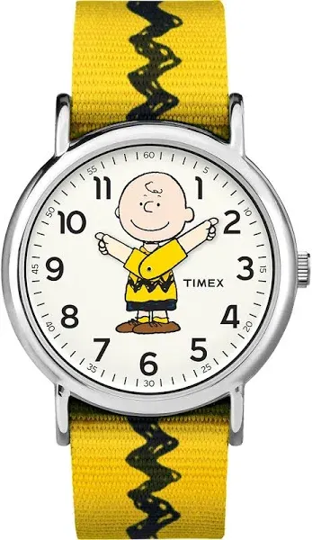 Timex x Peanuts Charlie Brown 38mm Fabric Strap Watch