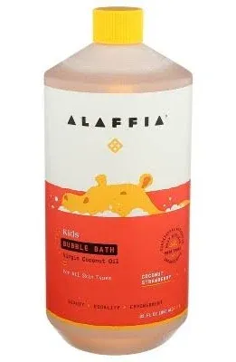 Alaffia 32 fl oz Coconut Strawberry Everyday Bubble Bath