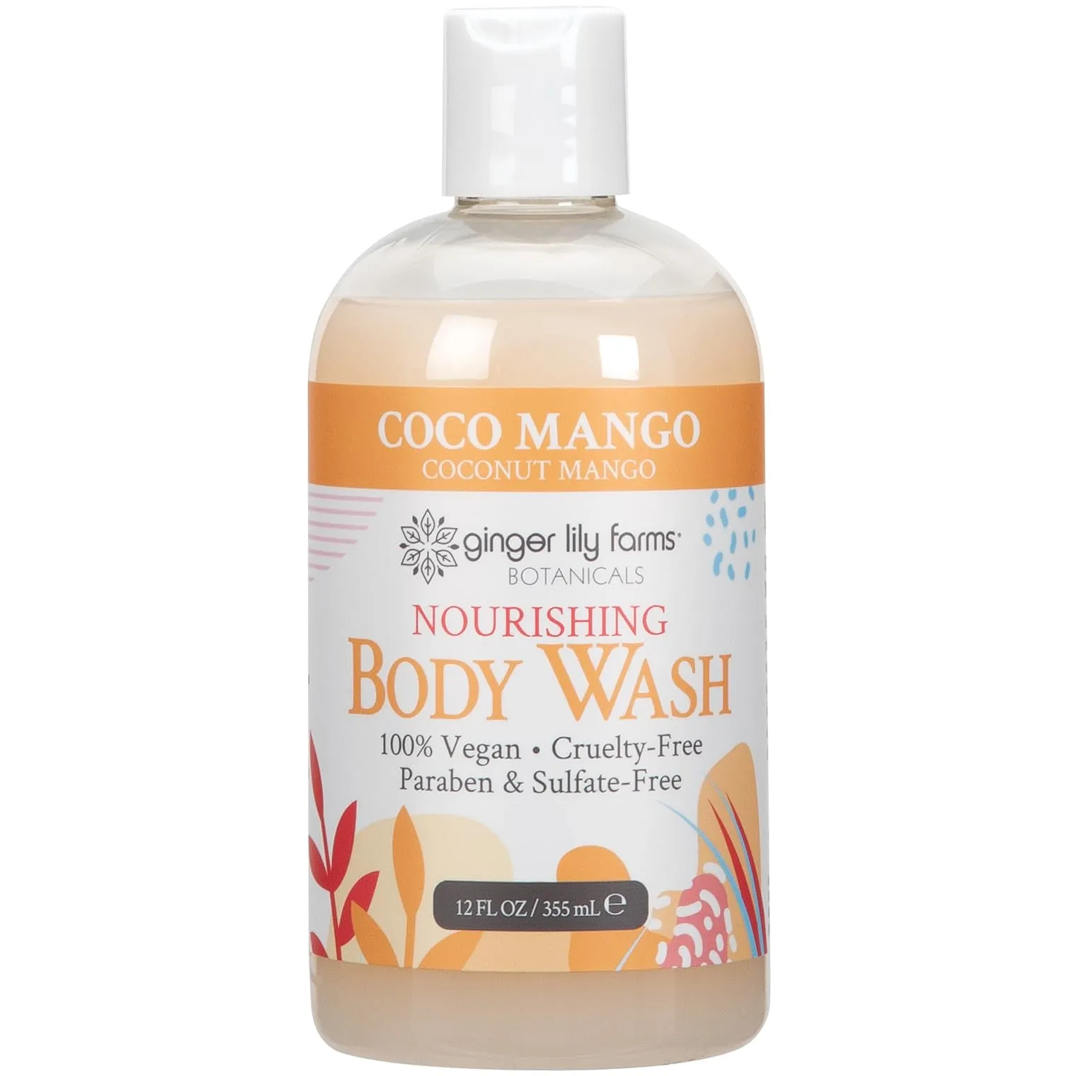 Ginger Lily Farms Botanicals All-Purpose Liquid Hand Soap Refill, Coco Mango, 100% Vegan & Cruelty-Free, Coconut Mango Scent, 1 Gallon (Pack of 4)