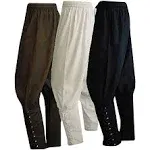 WISHU Men's Ankle Banded Pants Medieval Viking Navigator Pirate Costume Trousers Renaissance Gothic Pants