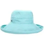 Scala Big Brim Cotton Sun Hat (Aqua) Caps