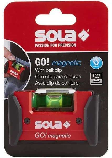 Sola Go! Magnetic Pocket Level With Clip 3&#039;&#039; 1 Focus-60 Vial