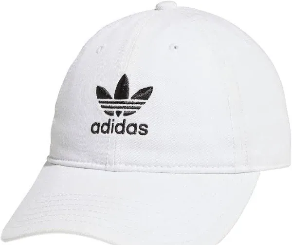 ADIDAS Women's Originals Precurved Washed Strapback Hat, White, One Size