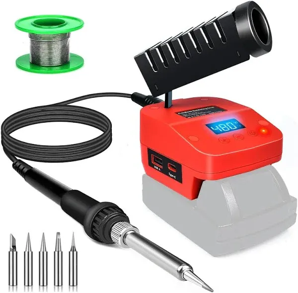 Cordless Soldering Iron Station Tool for Milwaukee M18 18V Battery,Portab<wbr/>le Elec