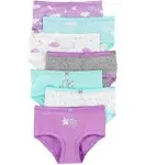 7-Pack Girls' Star and Moon Printed Stretch Cotton Underwear