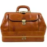 Large Italian Leather Doctor Bag - The Master and Margarita, Cognac Brown