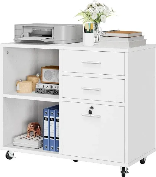 YITAHOME 3 Drawer Mobile Lateral Filing Cabinet