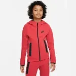 Nike Sportswear Tech Fleece Big Kids' (Boys') Full-Zip Hoodie Red