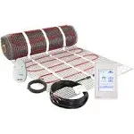 30 Sqft Mat Kit, 120v Electric Radiant Floor Heating System for Under tile, Stone and Laminate. Kit Includes Alarm, Heated Floor Mat, OJ Microline Programmable Thermostat with GFCI & Sensor